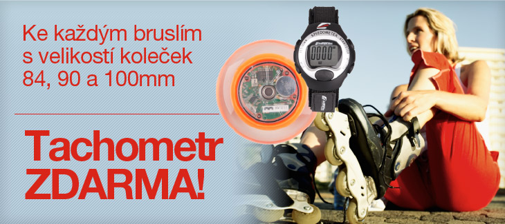 K vybraným modelům kolečkových bruslí tachometr ZDARMA!
