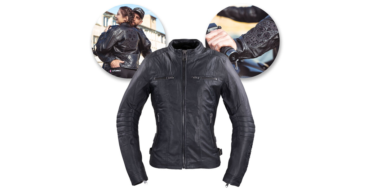 Women's Leather Jacket W-TEC Strass - inSPORTline