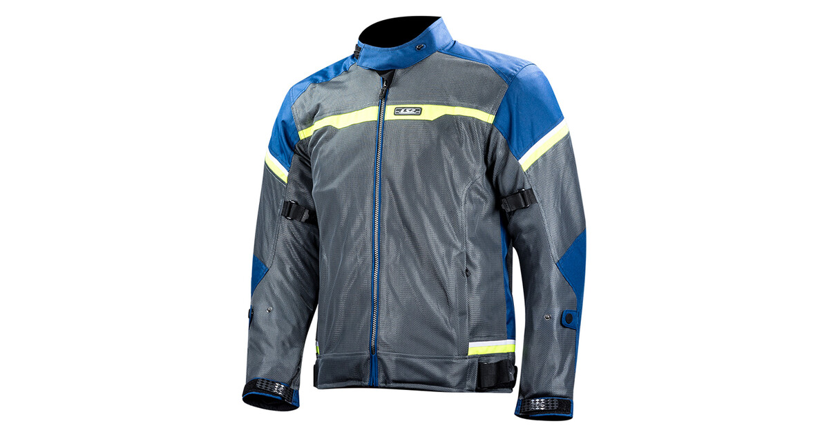 Men’s Motorcycle Jacket LS2 Riva Blue Dark Grey H-V Yellow | inSPORTline