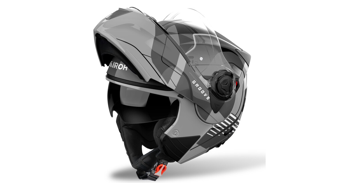 Flip-Up Motorcycle Helmet AIROH SPECKTRE Groove P/J Glossy Gray