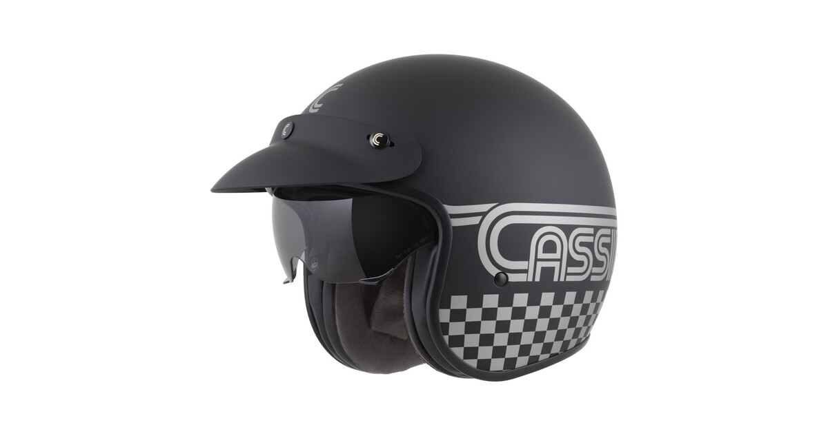 Motorcycle Helmet Cassida Oxygen Rondo 2.0 Matte Black/Silver - inSPORTline