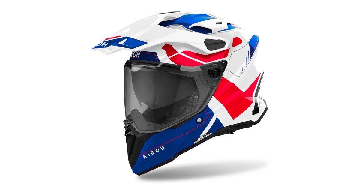 Motorcycle Helmet Airoh Commander 2 Reveal Glossy Blue/Red