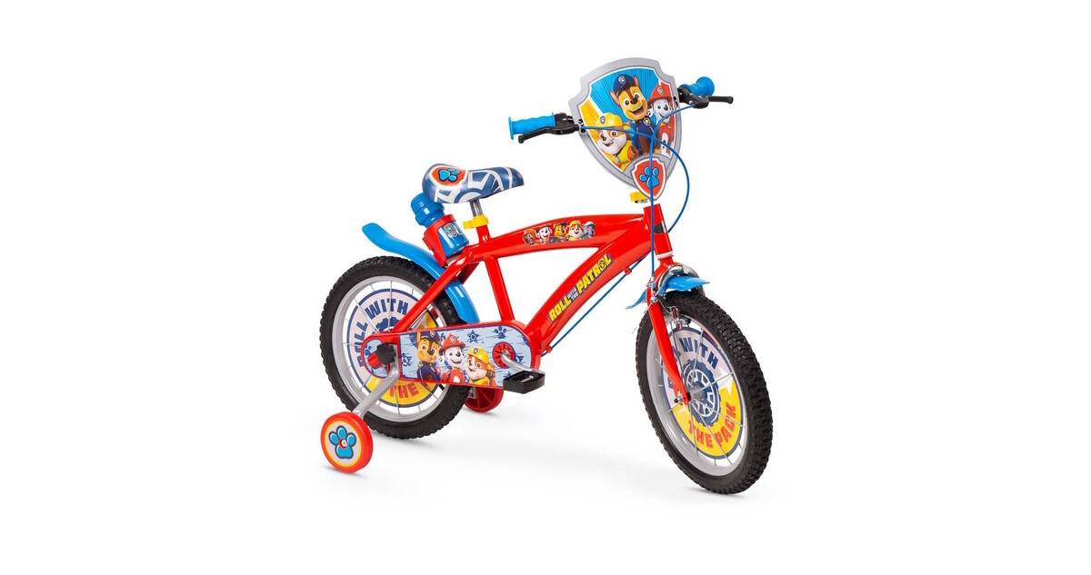 Bicicleta Infantil TOIMSA De 16 Pulgadas Con Ruedines, Cesta Y Sillín Regulable Para Niños De 4 A 6 Años
