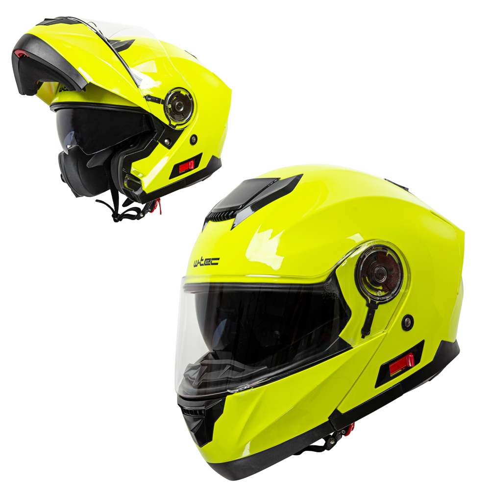 Flip-Up Motorcycle Helmet W-TEC Lanxamo - Fluo Yellow - inSPORTline