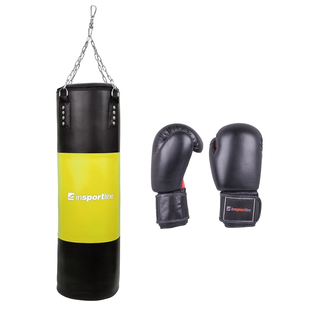 Filling Punching Bag 50100kg with Boxing Gloves inSPORTline BlackRed inSPORTline
