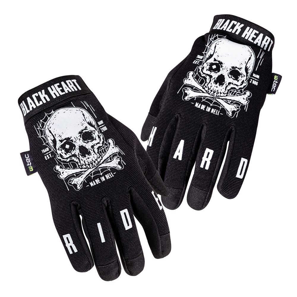 Motorcycle Gloves WTEC  Skull Black inSPORTline