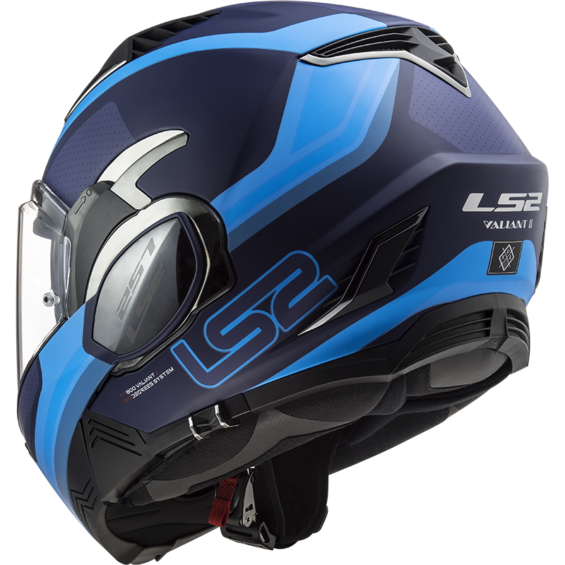 LS2 FF900 VALIANT II ORBIT modular in jet helmet moto scooter matt blue