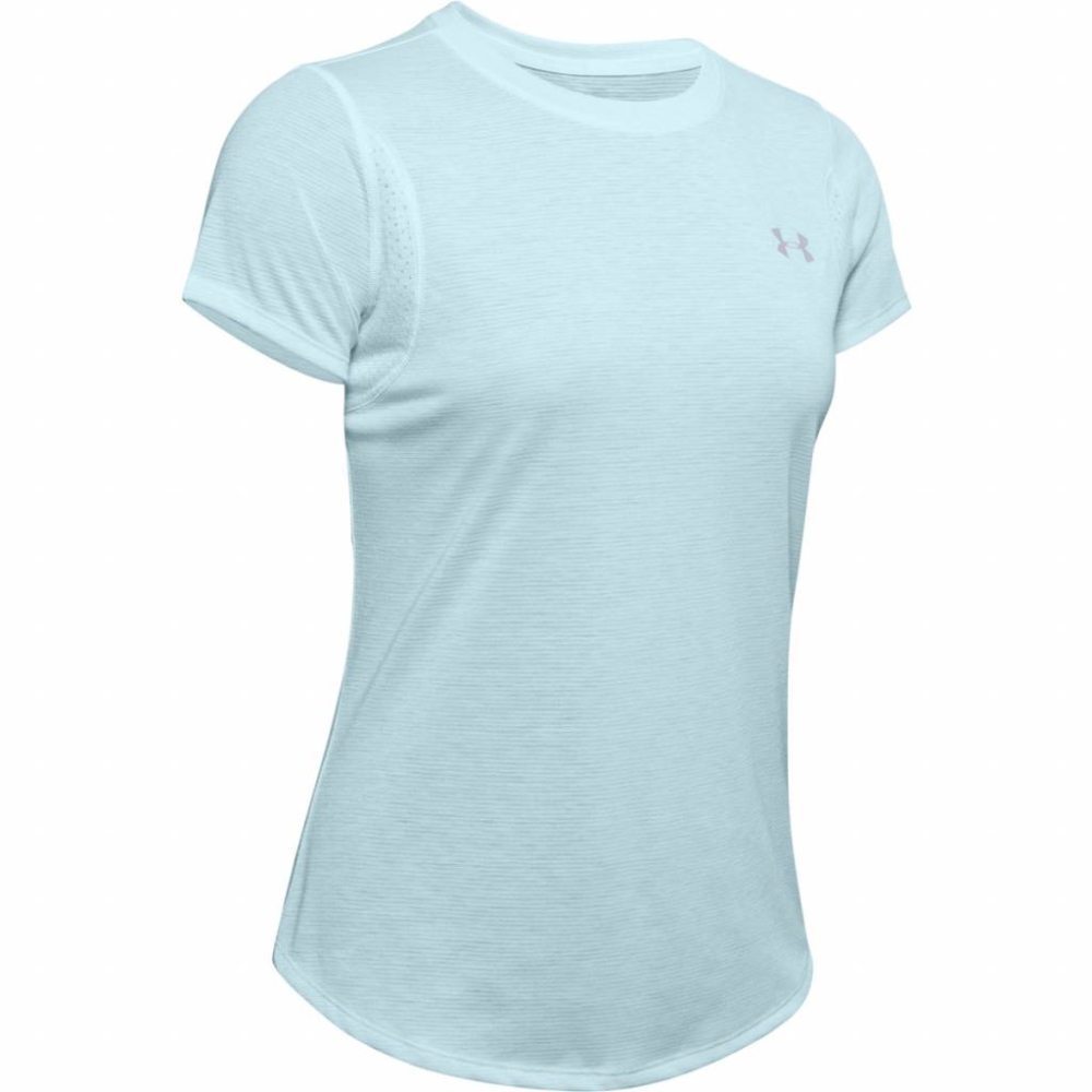 Under Armour Threadborne Womens Running Top Blue Short Sleeve T-Shirt XS 8 S 10