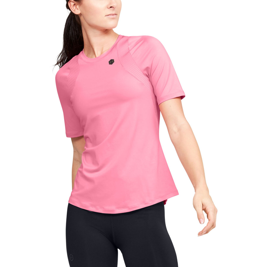 Under Armour Womens Rush Short Sleeve Breathable Ladies T Shirt with Rush Technology Short Sleeve Running Apparel with Tight Fit 