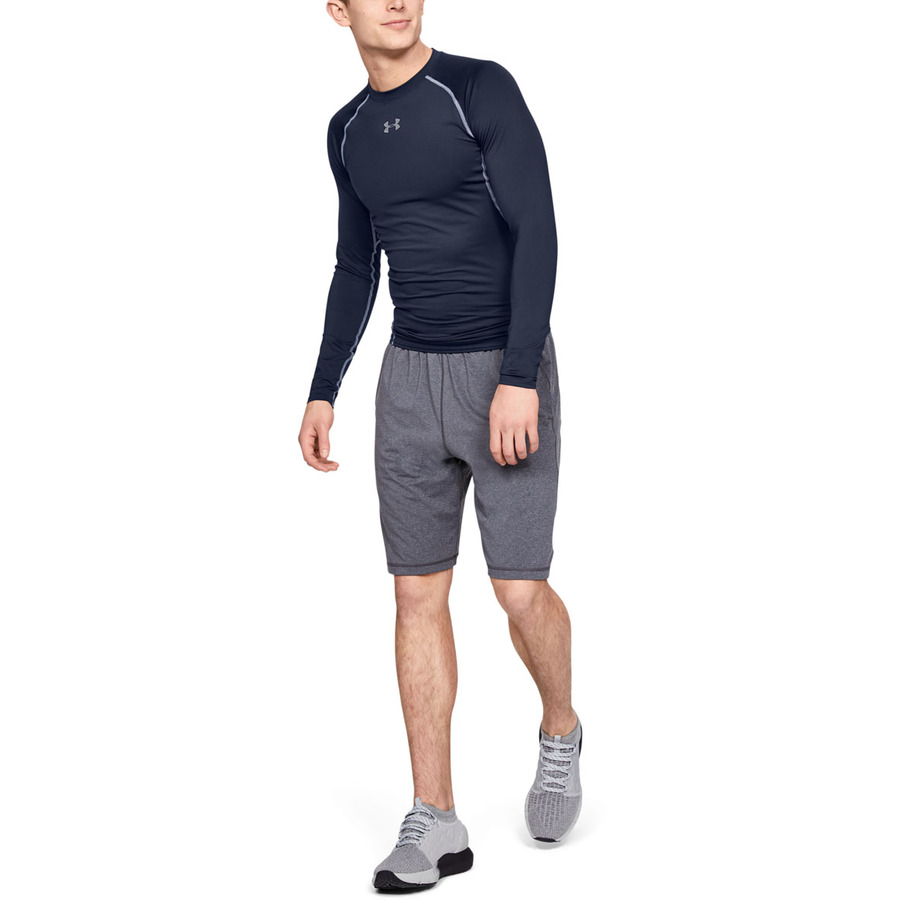 Under Armour Mens Charged LS Compression Top Grey Sports Gym Breathable 