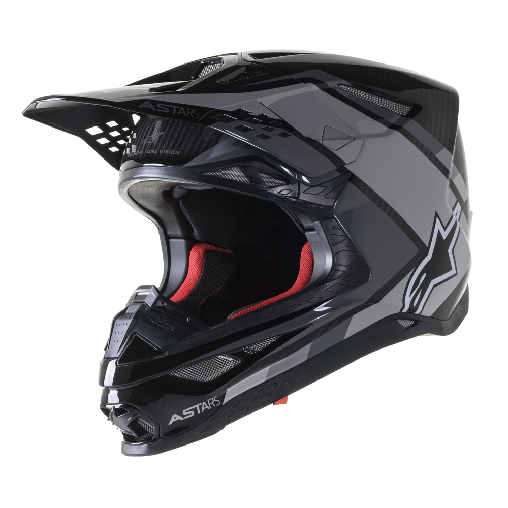 Motorcycle Helmet Alpinestars Supertech S-M10 Carbon Meta2 MIPS Black/Gray Glossy 2022 - inSPORTline