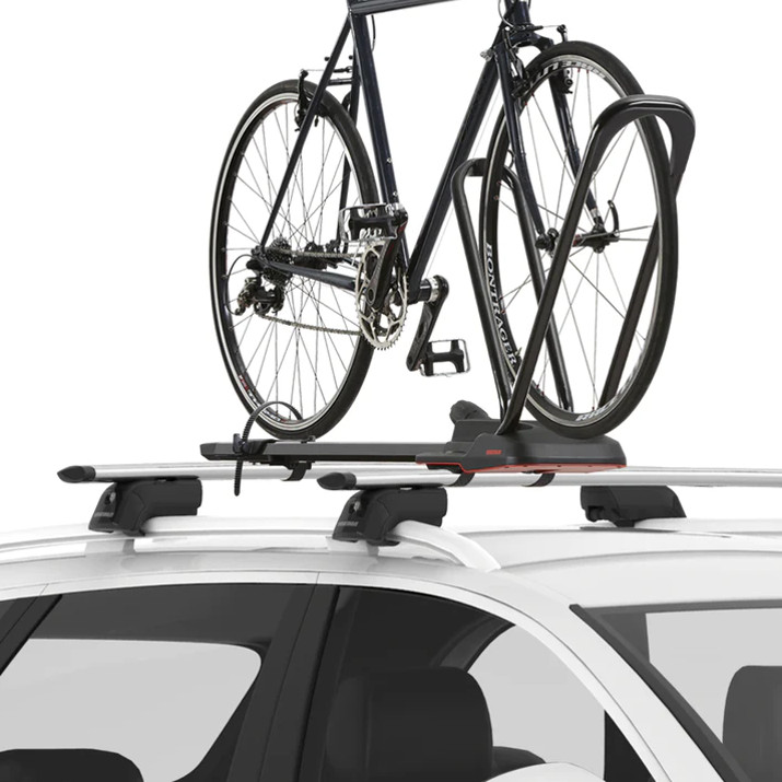 2 Pack Roof Bike Racks For Cars, Lightweight Upright Bike Mount Secure Locking Holds 1 Bike Up 40 Lbs Quick Release Foldable Arm Fits Square Crossbars