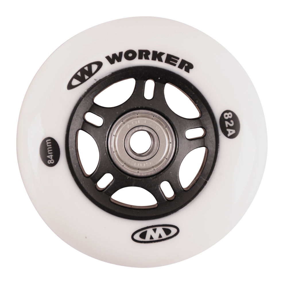 Inline wheels WORKER 84mm and Bearing ABEC9 chrome Set 4 pcs