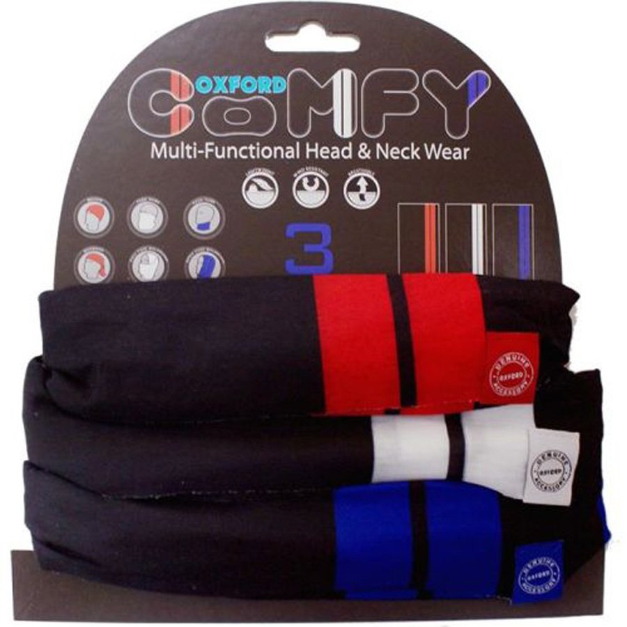 3 Pack Tribal NEW Oxford Products Comfy Motorcycle Neck Warmers NW122 