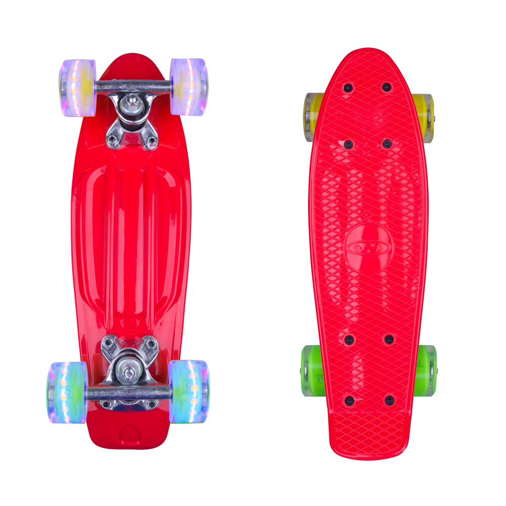 Mini Penny Board WORKER Pico 17" with Light Up Wheels Green inSPORTline