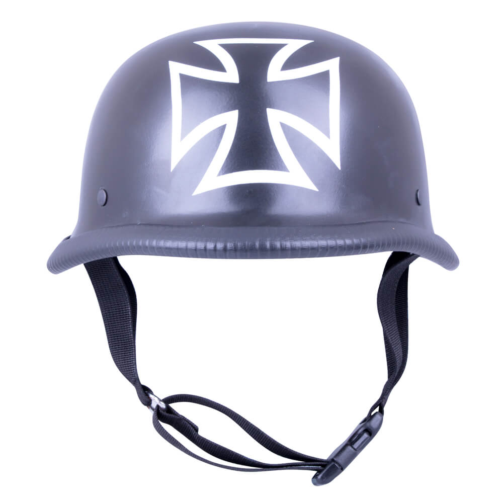 Retro Open Face Motorcycle Helmet Sodager Iron Cross inSPORTline