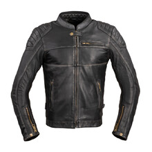 Men’s Leather Motorcycle Jacket W-TEC Suit - Vintage Black