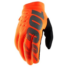 Men’s Cycling/Motocross Gloves 100% Brisker Fluo Orange/Black