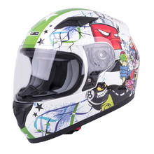 Children's Integral Helmet W-TEC FS-815G Tagger Green - White-Green with Graphics