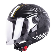 Open Face Helmet W-TEC FS-715B Union Black - Black and Graphics