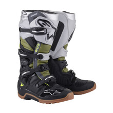 Motorcycle Boots Alpinestars Tech 7 Enduro Drystar Black/Silver/Military Green 2022 - Black/Silver/Millitary Green