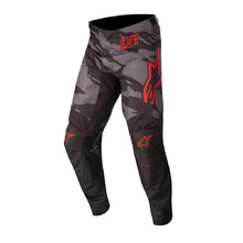 Motocross Pants Alpinestars Racer Tactical Black/Gray Camo/Fluo Red 2022 - Black/Camo Grey/Fluo Red