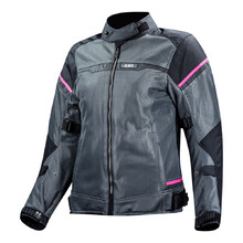 Women’s Motorcycle Jacket LS2 Riva Black Dark Grey Pink - Black/Dark Grey/Pink
