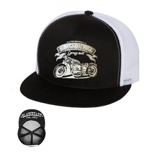 Snapback Hat BLACK HEART Bobber Trucker - White