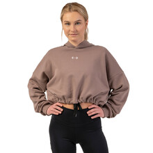 Oversized Crop Hoodie Nebbia Iconic 421 - Brown
