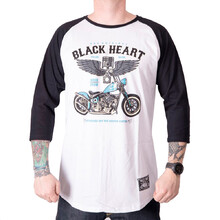 Long-Sleeved T-Shirt BLACK HEART Blue Chopper RG - White