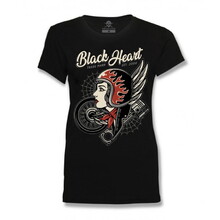 Women’s T-Shirt BLACK HEART Motorcycle Girl - Black