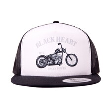 Snapback Hat BLACK HEART Bobber WHT Trucker - White