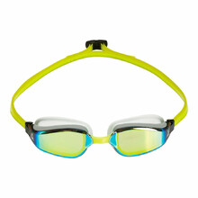 Swimming Goggles Aqua Sphere Fastlane Yellow Titanium Mirrored - White-Yellow