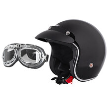 Motorcycle Helmet W-TEC YM-629 w/ Ageless Goggles - Black Glossy