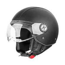 Scooter Helmet W-TEC FS-701LB Leather Black - Black