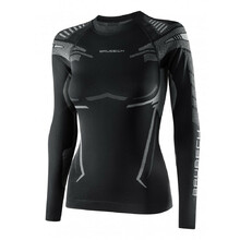 Women’s Long-Sleeved Activewear T-Shirt Bruback Dry - Black/Graphite