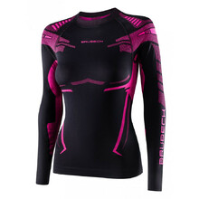 Women’s Long-Sleeved Activewear T-Shirt Bruback Dry - Black/Fuchsia