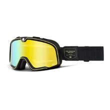 Motocross Goggles 100% Barstow - Caliber Black, Mirror Yellow Plexi