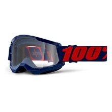 Motocross Goggles 100% Strata 2 - Masego Dark Blue-Red, Clear Plexi