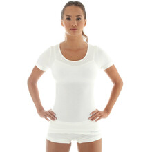 Women’s Short-Sleeved T-Shirt Brubeck Wool Comfort - Creamy White