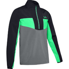 Men’s Golf Jacket Under Armour Storm Windstrike Half Zip - Black Elementor Green