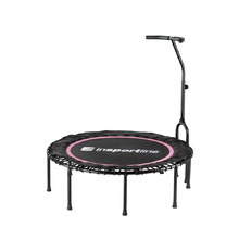 Spring-Free Jumping Fitness Trampoline with Handlebar inSPORTline Cordy 114 cm - Pink
