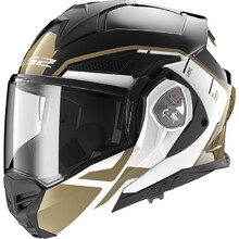 Flip-Up Motorcycle Helmet LS2 FF901 Advant X Metryk Black Gold P/J
