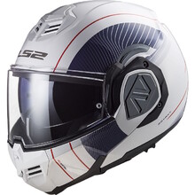 Flip-Up Motorcycle Helmet LS2 FF906 Advant Cooper White Blue P/J