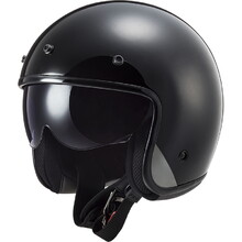 Open Face Motorcycle Helmet LS2 OF601 Bob Solid - Matt Black