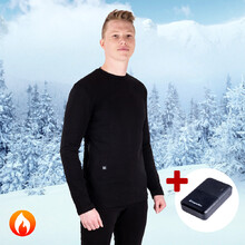 Men’s Heated T-Shirt W-TEC Insulong w/ 10,000 mAh Power Bank - Black