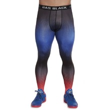 Men’s Sports Leggings BAS BLACK Quantum - Blue-Red