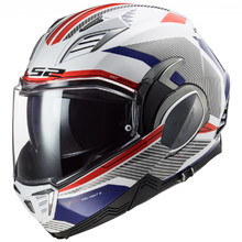 Flip-Up Motorcycle Helmet LS2 FF900 Valiant II Revo P/J - White Red Blue
