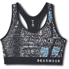 Women’s Sports Bra Under Armour Mid Keyhole Print - Black/Black/White