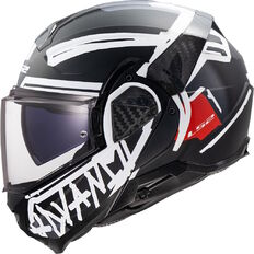 Flip-Up Motorcycle Helmet LS2 FF910 Advant II Tape Black P/J